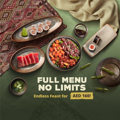 FULL MENU NO LIMITS Endless Feast for AED 160