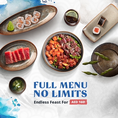 FULL MENU NO LIMITS! Endless Feast for AED 160