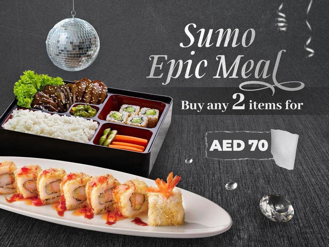 Sumo Epic Meals -Get any 2 items at AED 70