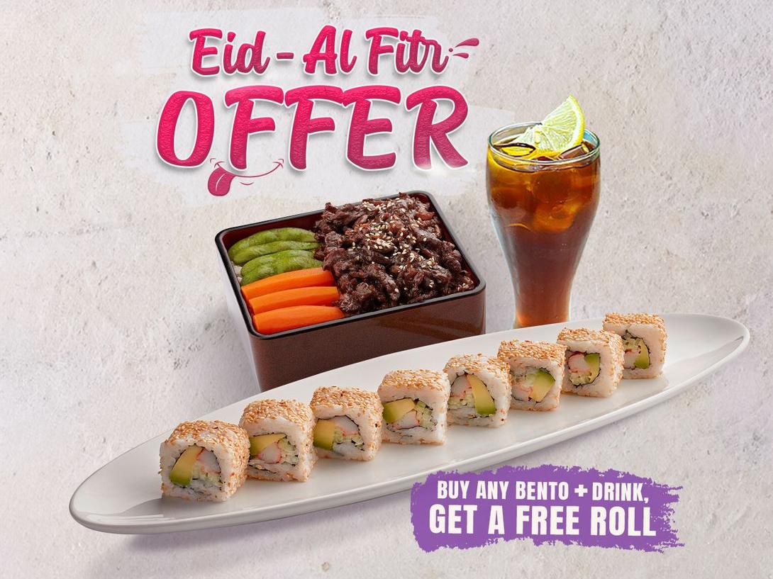 Buy any Bento and A Drink, and Get a FREE Roll