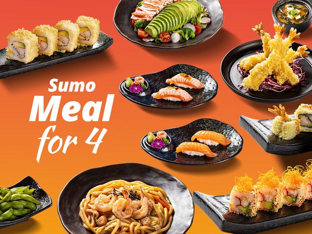 More flavor. More bites, The SUMO Meal for Four is here.